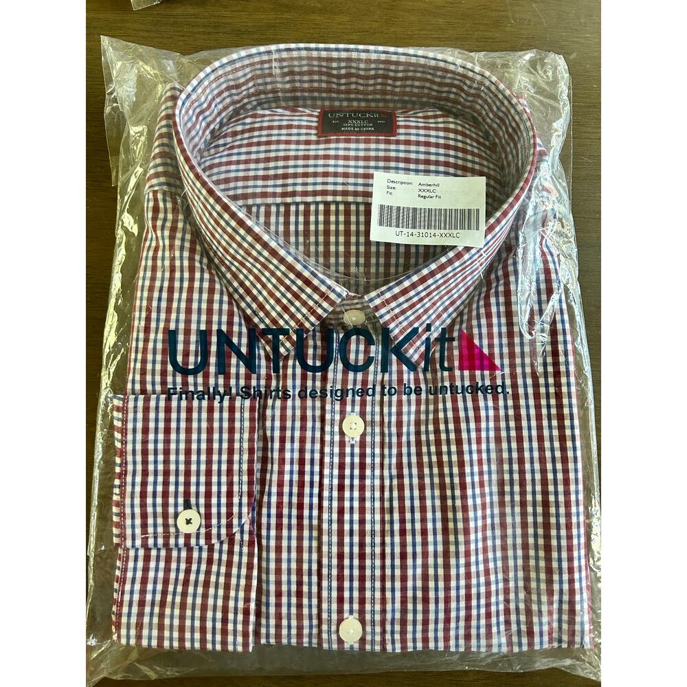 UNTUCKit Men's 'Amberhill' Regular Fit Long Sleeve Button Up Plaid Shirt XXXLC